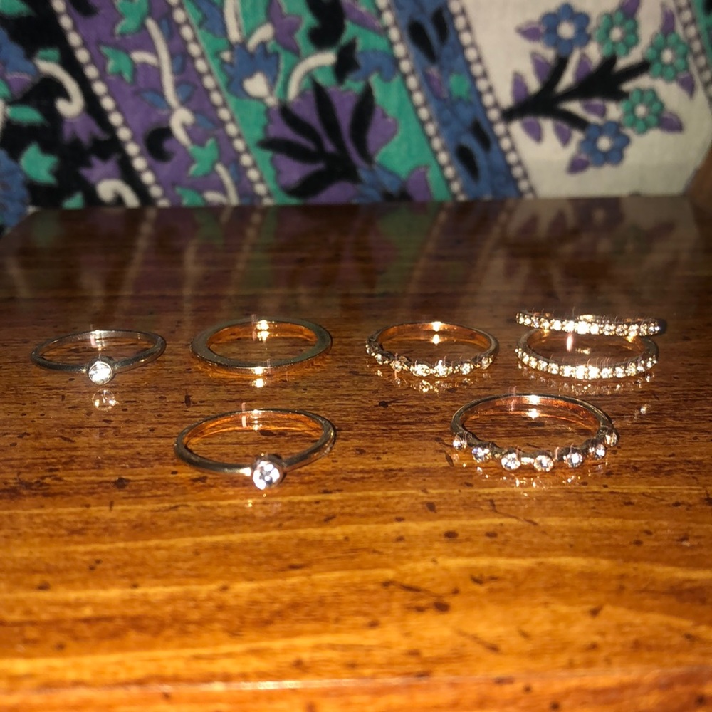 Gold Set of 6 Rings